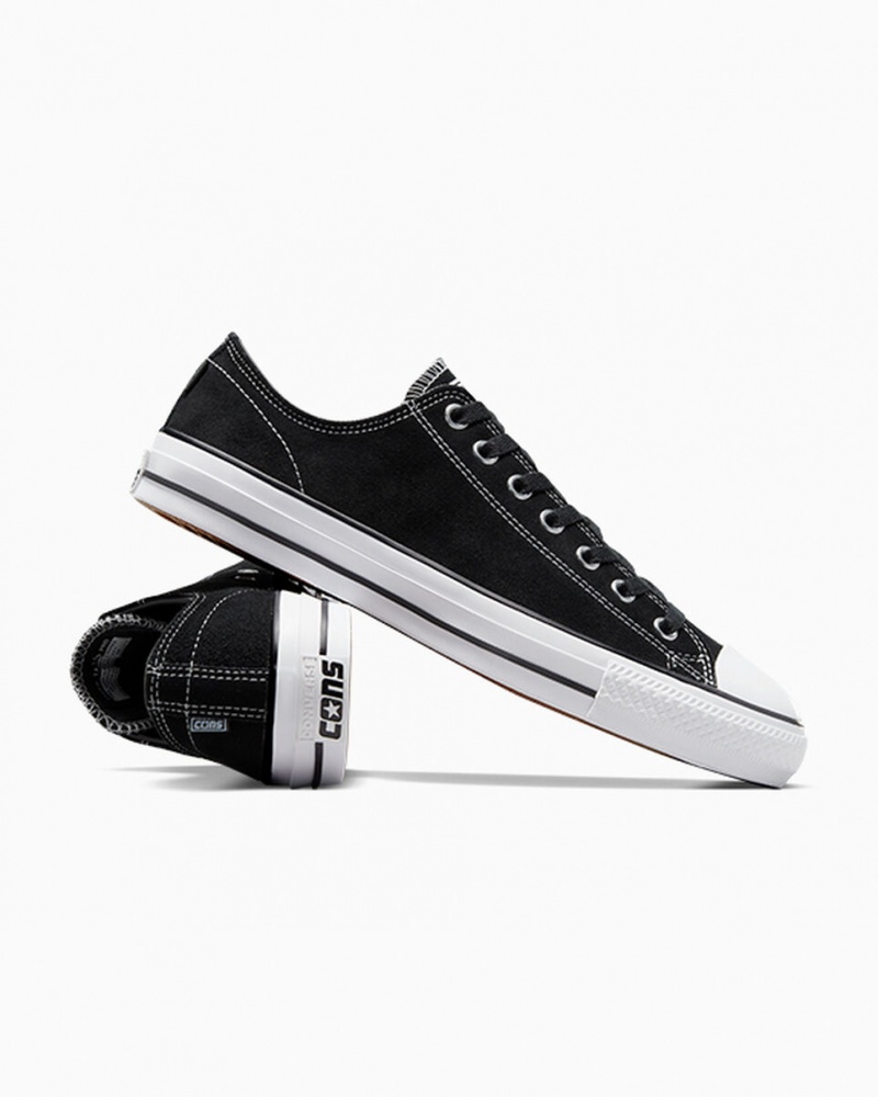 Converse CONS Chuck Taylor All Star Pro Daim Noir Noir Blanche  | CHR-3464548