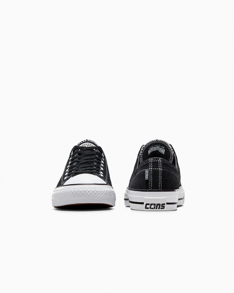 Converse CONS Chuck Taylor All Star Pro Daim Noir Noir Blanche  | CHR-3464548