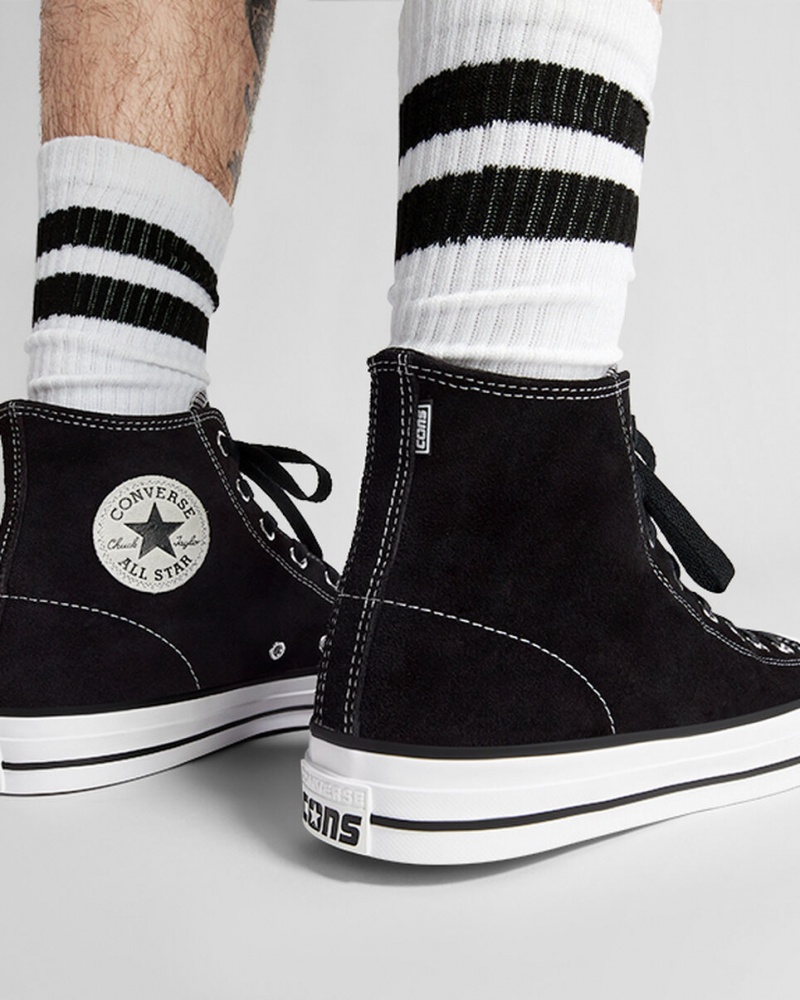 Converse CONS Chuck Taylor All Star Pro Daim Noir Noir Blanche  | FMD-3936237