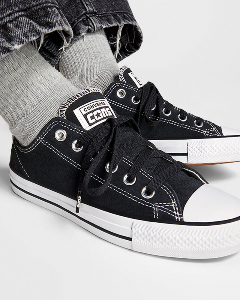 Converse CONS Chuck Taylor All Star Pro Daim Noir Noir Blanche  | CHR-3464548