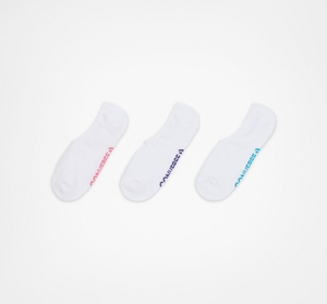 Converse 3-Pack Wordmark Cushion No-Show Socks Blanche  | VBJ-1728602