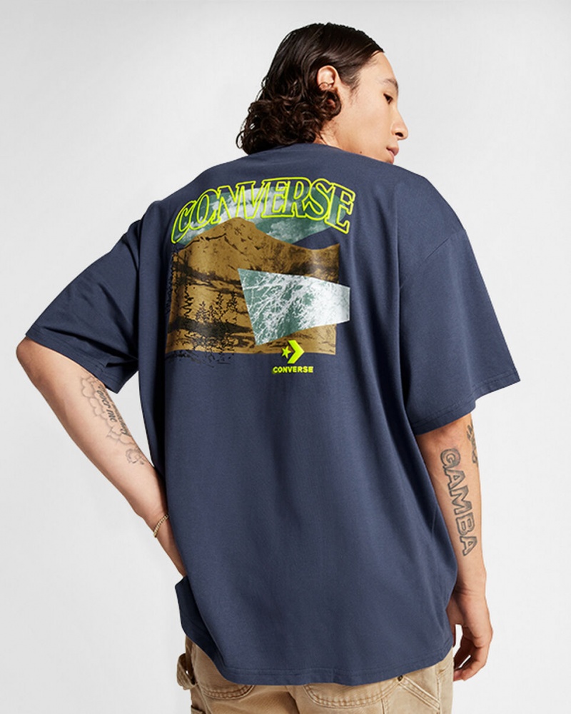 Converse All Star Mountain Remix T-Shirt Bleu  | DJJ-2503268