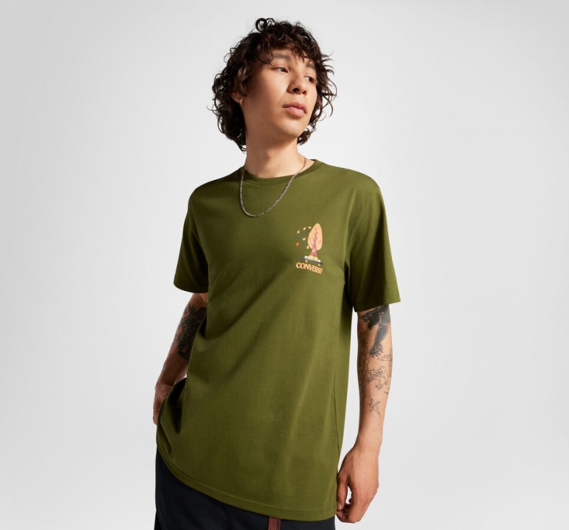 Converse All Star Tree T-shirt Vert  | PPR-8911311