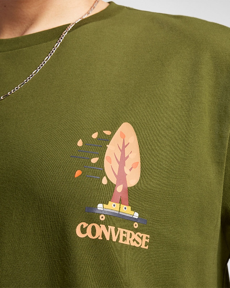 Converse All Star Tree T-shirt Vert  | PPR-8911311