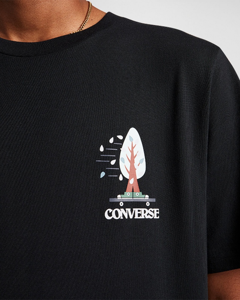 Converse All Star Tree T-shirt Noir  | PCM-5465026