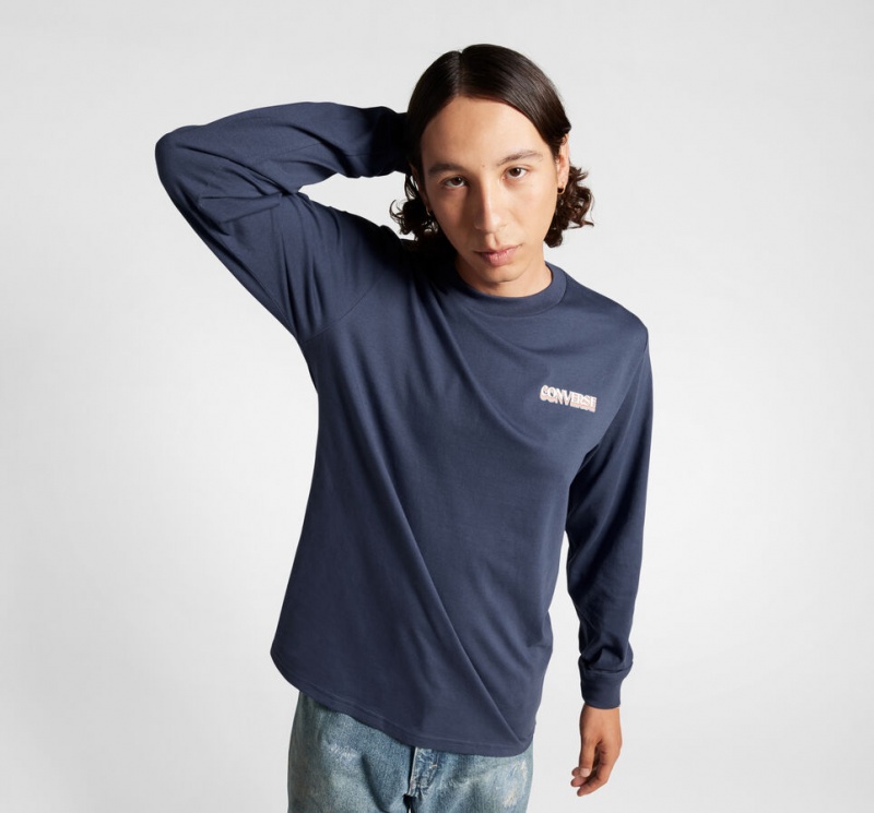 Converse All Star D'hiver Chill Long-Sleeve T-Shirt Bleu  | VRL-1893080