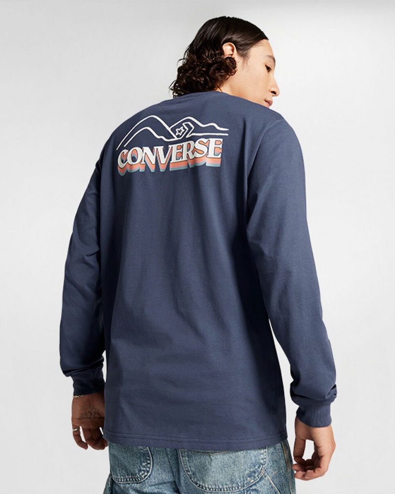 Converse All Star D'hiver Chill Long-Sleeve T-Shirt Bleu  | FTV-3049632