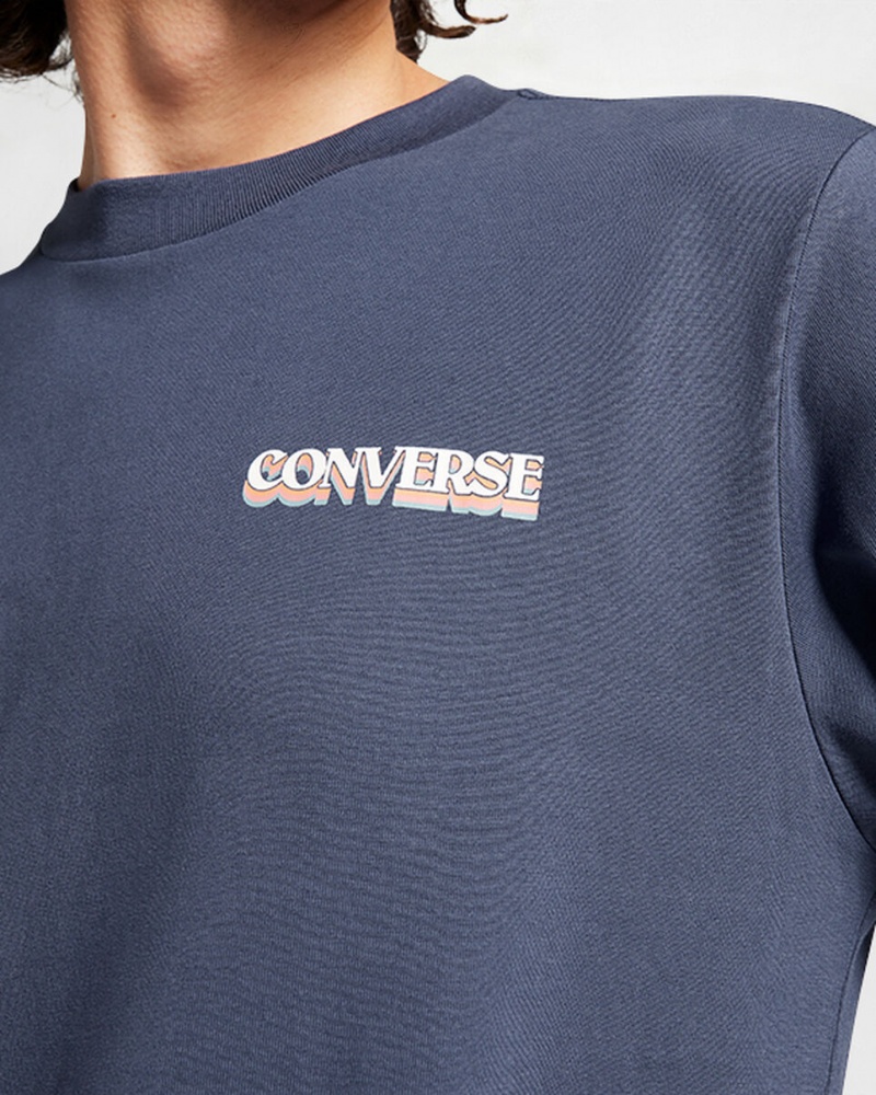 Converse All Star D'hiver Chill Long-Sleeve T-Shirt Bleu  | FTV-3049632