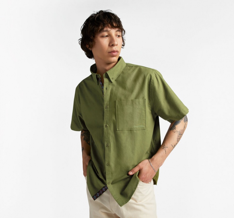 Converse Basic Woven Corta Sleeve Shirt Vert  | TFV-4963001