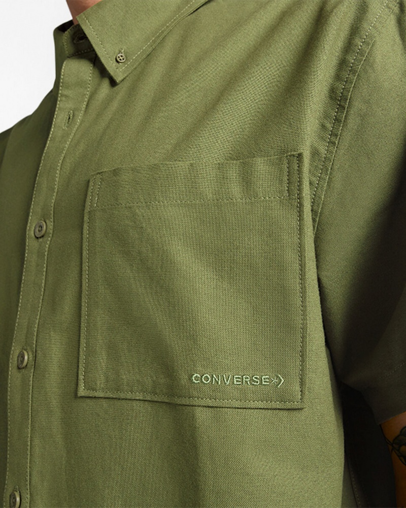 Converse Basic Woven Corta Sleeve Shirt Vert  | TFV-4963001