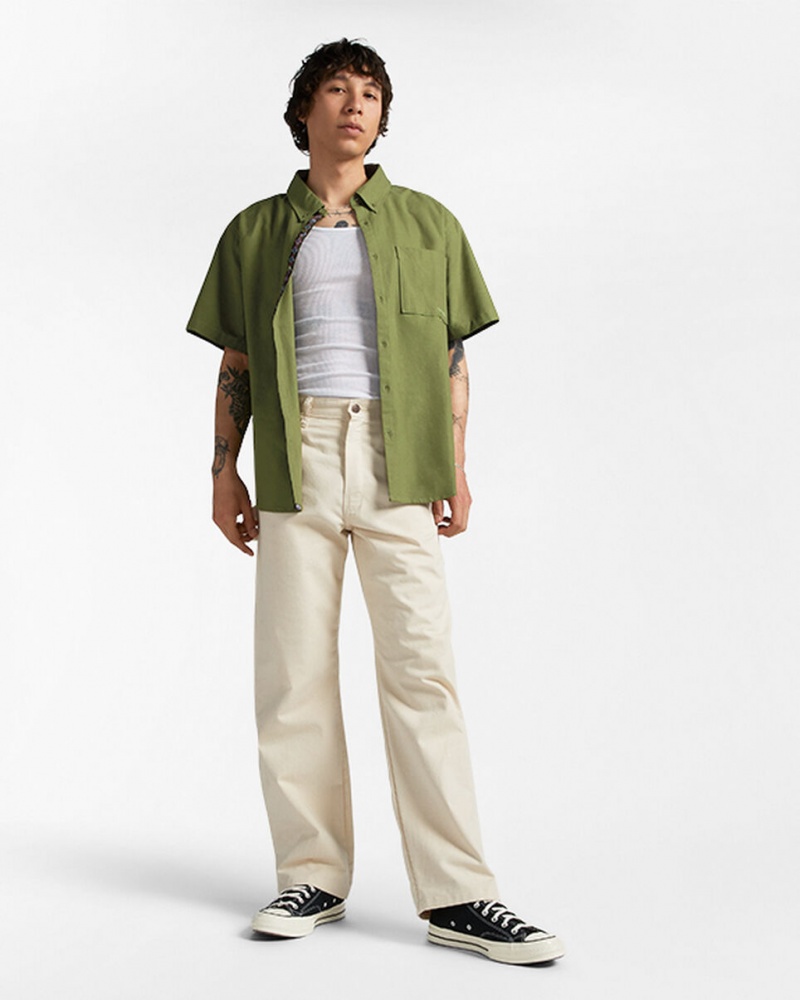 Converse Basic Woven Corta Sleeve Shirt Vert  | TFV-4963001