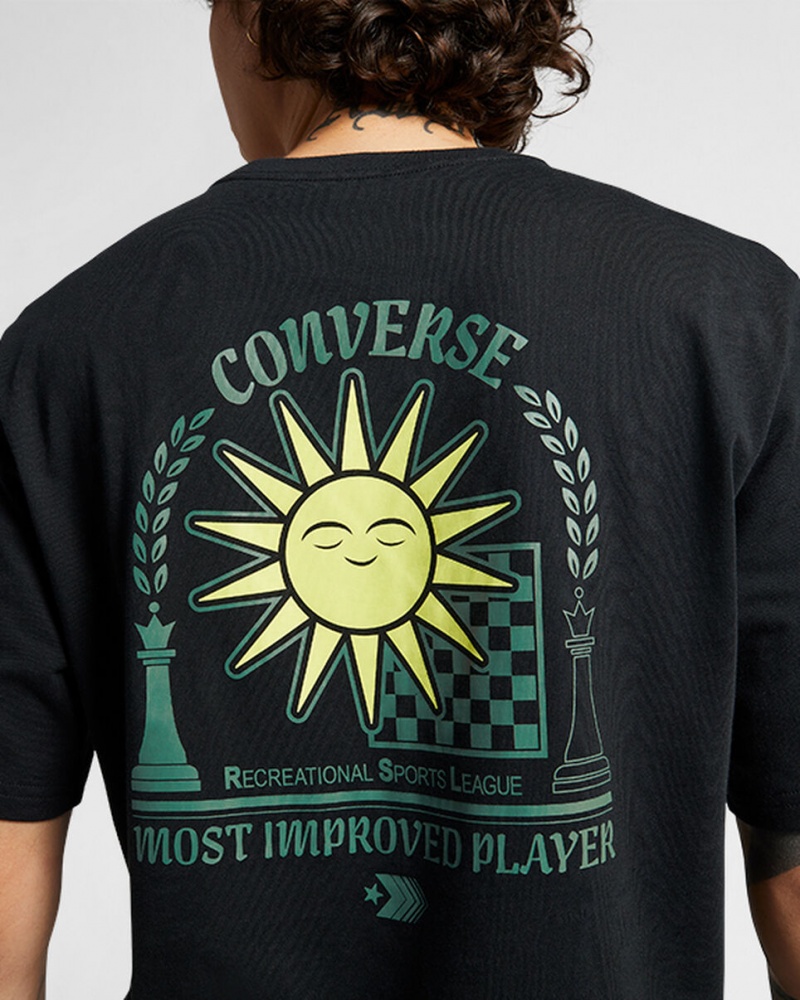 Converse Chess League Graphique T-Shirt Noir  | PHP-2718219