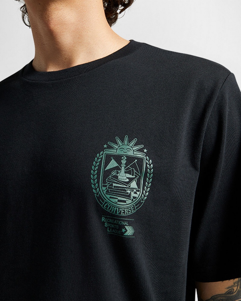 Converse Chess League Graphique T-Shirt Noir  | PHP-2718219