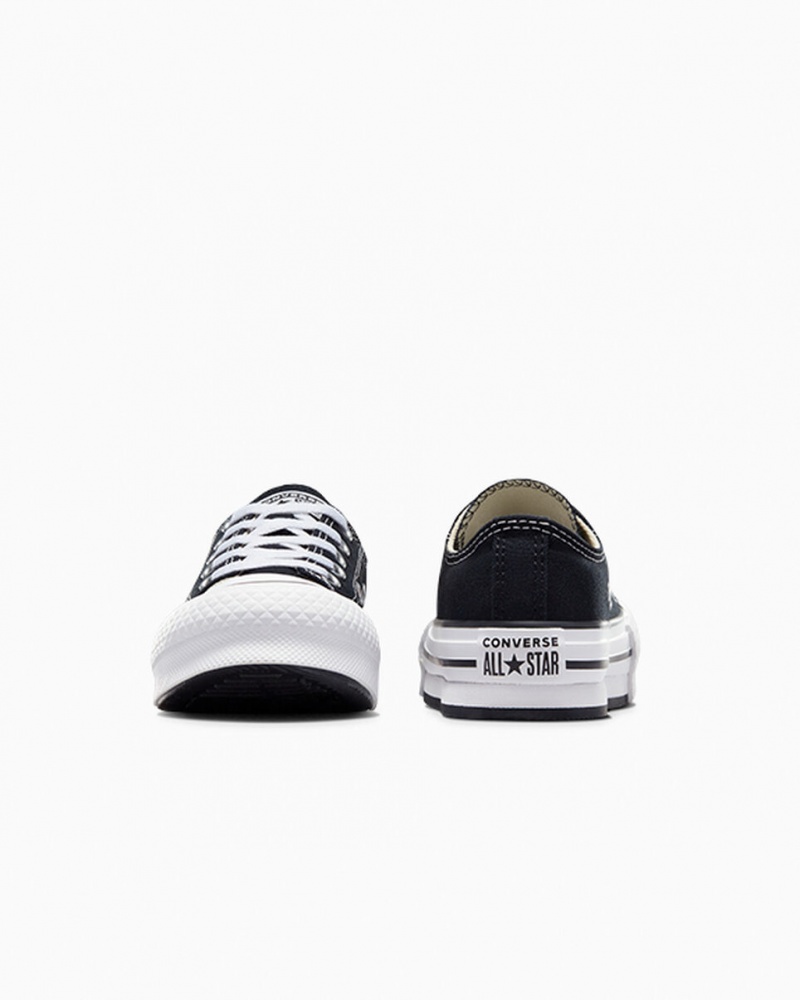 Converse Chuck Taylor All Star Lift Plateforme Noir Blanche Noir  | NMO-1546007