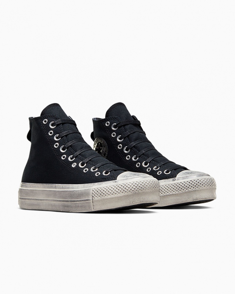 Converse Chuck Taylor All Star Lift Plateforme Punk Noir Noir  | ASD-4102621