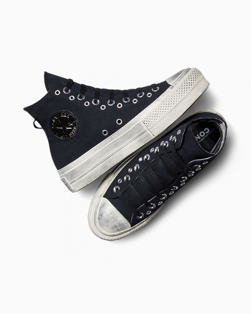 Converse Chuck Taylor All Star Lift Plateforme Punk Noir Noir  | ASD-4102621