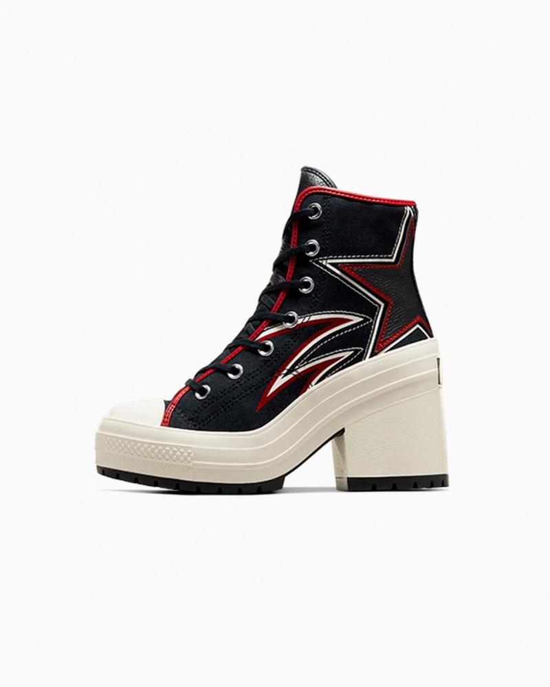 Converse Chuck 70 De Luxe Heel Moto Noir Rouge  | OMD-0905507