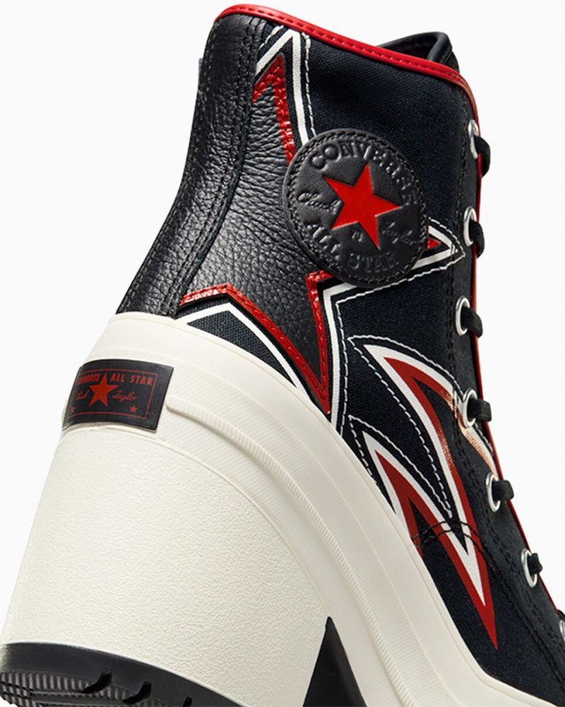 Converse Chuck 70 De Luxe Heel Moto Noir Rouge  | OMD-0905507