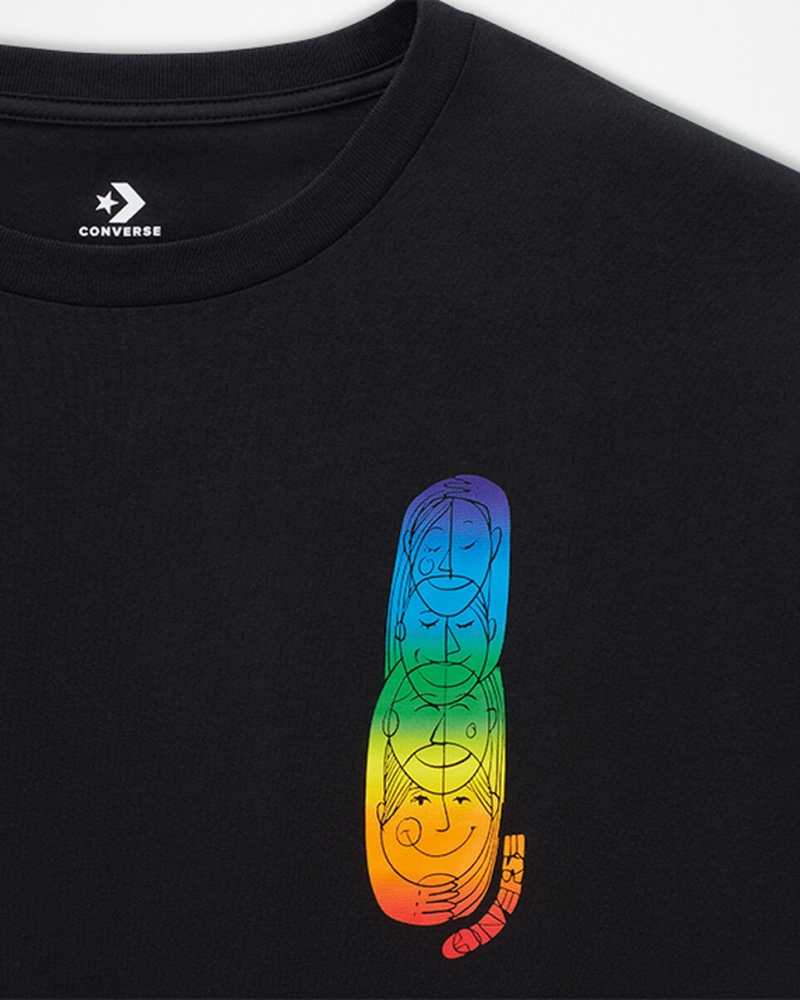 Converse Converse Go-To All Star Pride Deconstructed Graphique T-Shirt Noir  | GTB-7287249