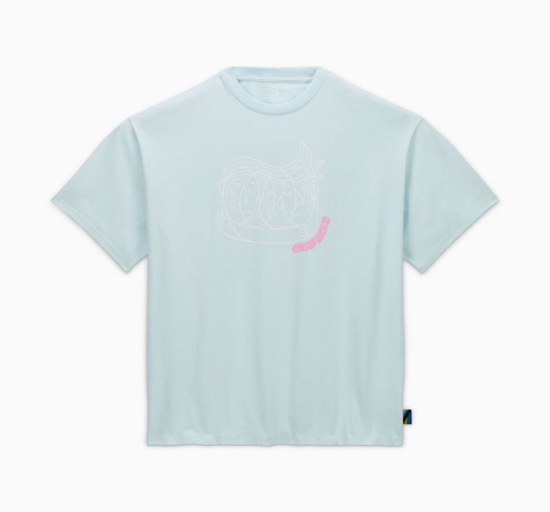 Converse Converse Go-To All Star Pride Together T-Shirt Aqua Mist  | YZU-9564651