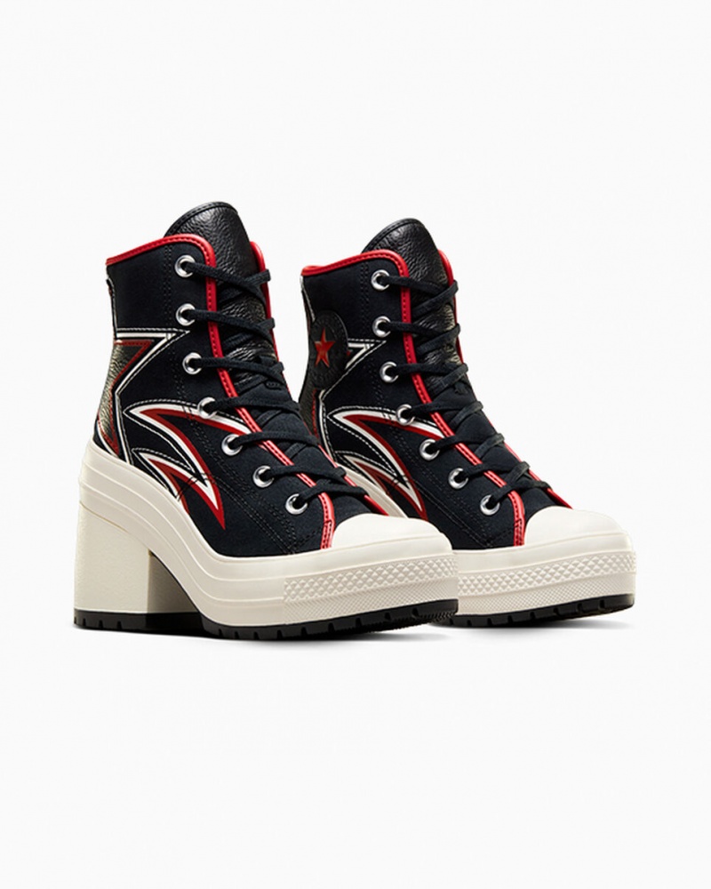 Converse Chuck 70 De Luxe Heel Moto Noir Rouge  | OMD-0905507