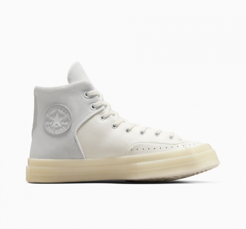 Converse Chuck 70 Marquis Cuir Blanche Grise  | NHC-4194286