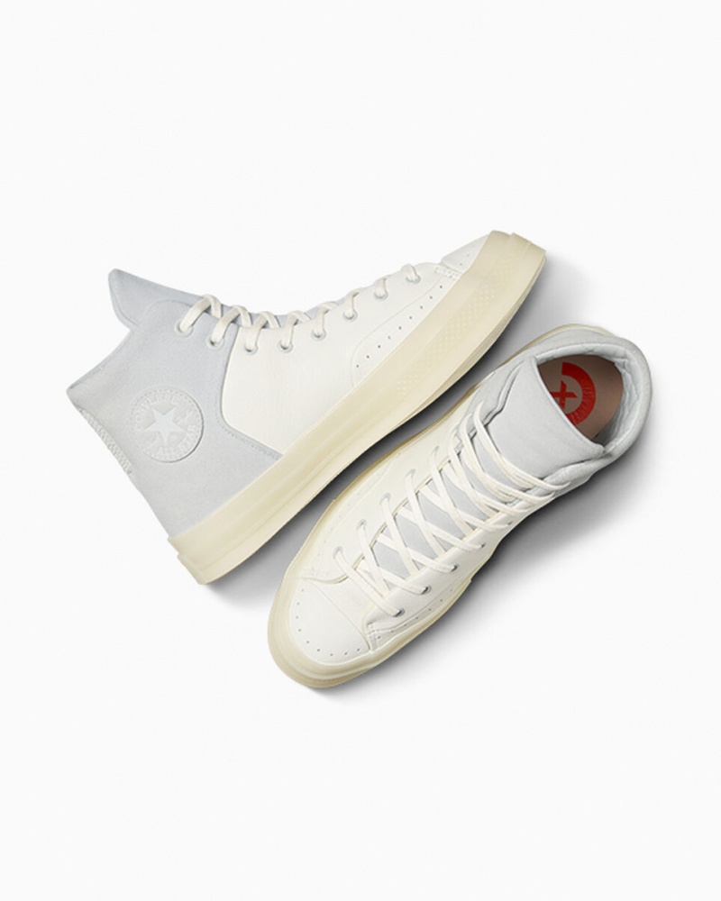 Converse Chuck 70 Marquis Cuir Blanche Grise  | NHC-4194286