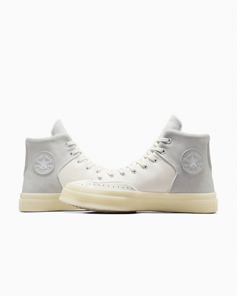 Converse Chuck 70 Marquis Cuir Blanche Grise  | NHC-4194286