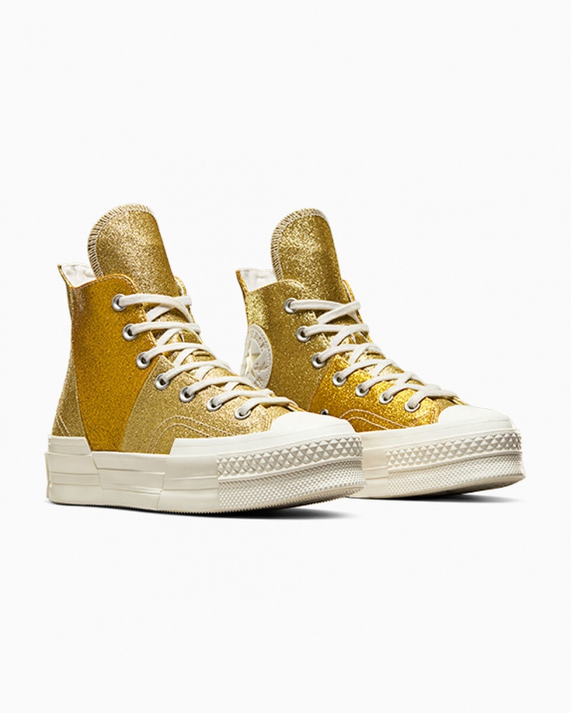 Converse Chuck 70 Plus Glitter Blanche Doré Foncé  | RRG-8995313