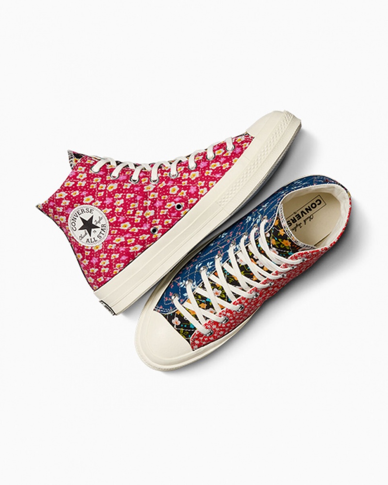 Converse Converse Upcycled Floral Chuck 70 Noir Rouge Bleu  | WGZ-6700317