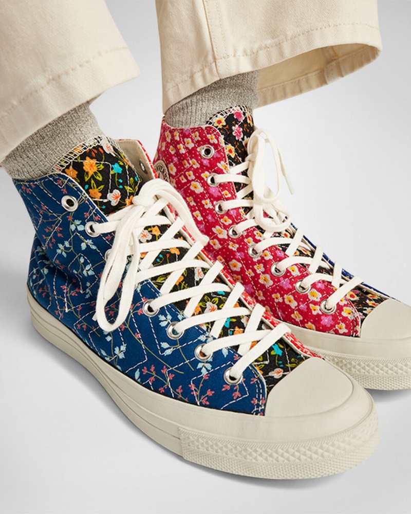 Converse Converse Upcycled Floral Chuck 70 Noir Rouge Bleu  | WGZ-6700317