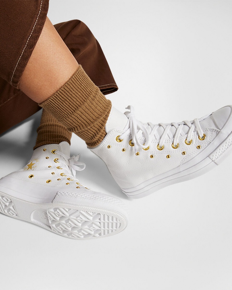 Converse Chuck 70 Star Studded Blanche Blanche Doré  | DOU-7753320