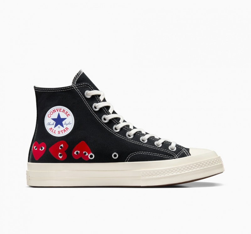 Converse Converse x Comme des Garçons PLAY Chuck 70 Multi Heart Noir Rouge  | MOI-0057364