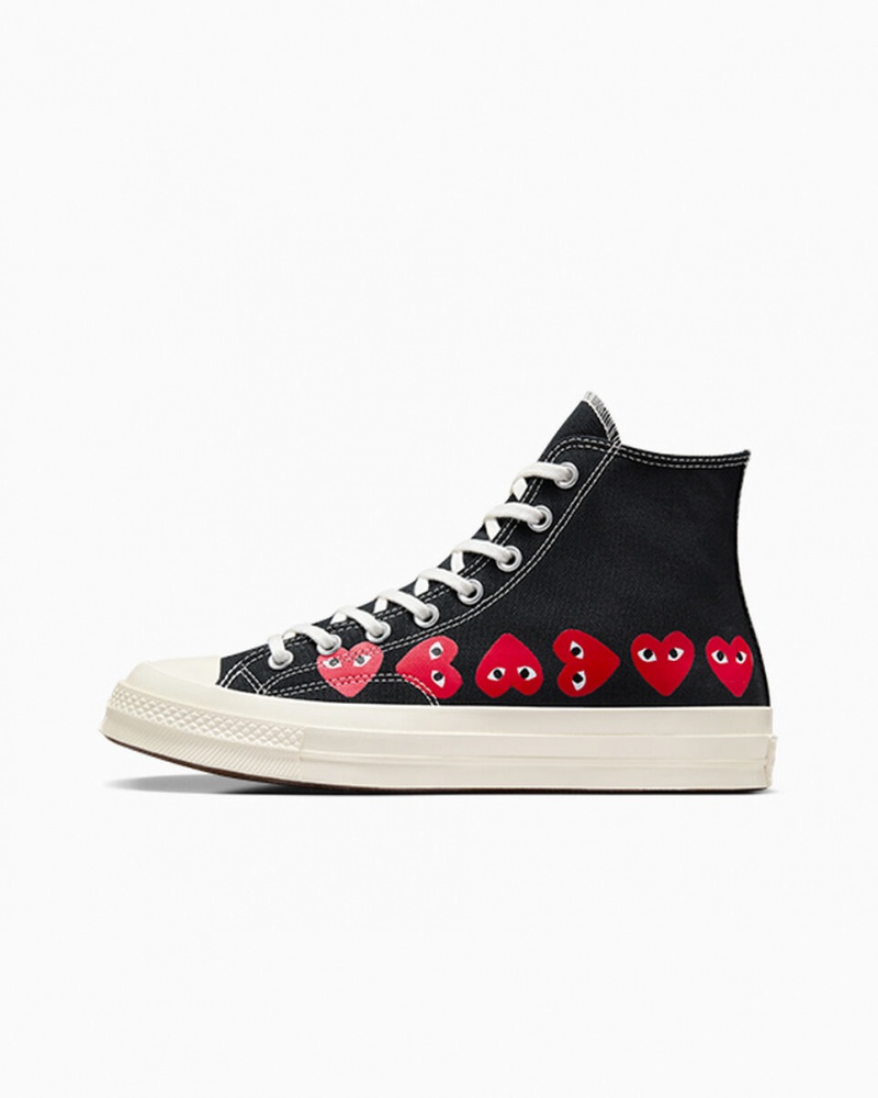 Converse Converse x Comme des Garçons PLAY Chuck 70 Multi Heart Noir Rouge  | MOI-0057364