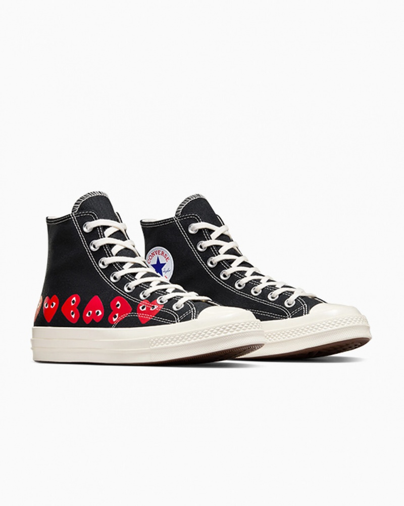 Converse Converse x Comme des Garçons PLAY Chuck 70 Multi Heart Noir Rouge  | MOI-0057364