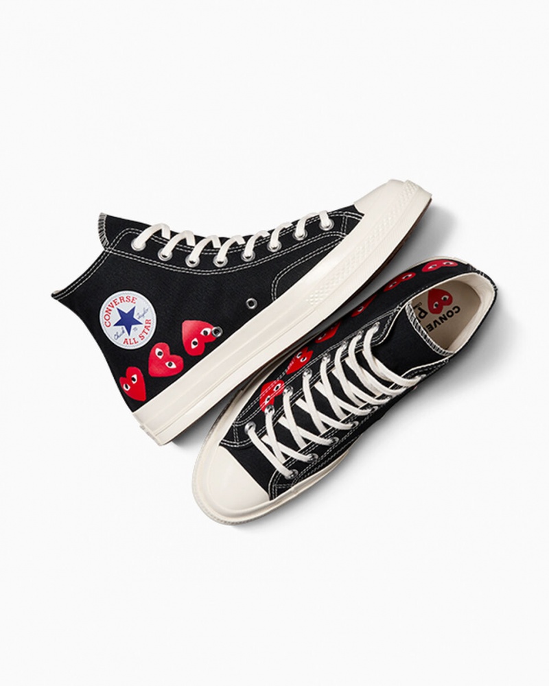 Converse Converse x Comme des Garçons PLAY Chuck 70 Multi Heart Noir Rouge  | MOI-0057364