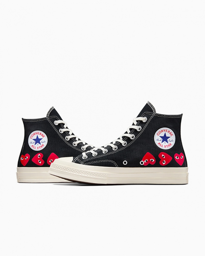 Converse Converse x Comme des Garçons PLAY Chuck 70 Multi Heart Noir Rouge  | MOI-0057364