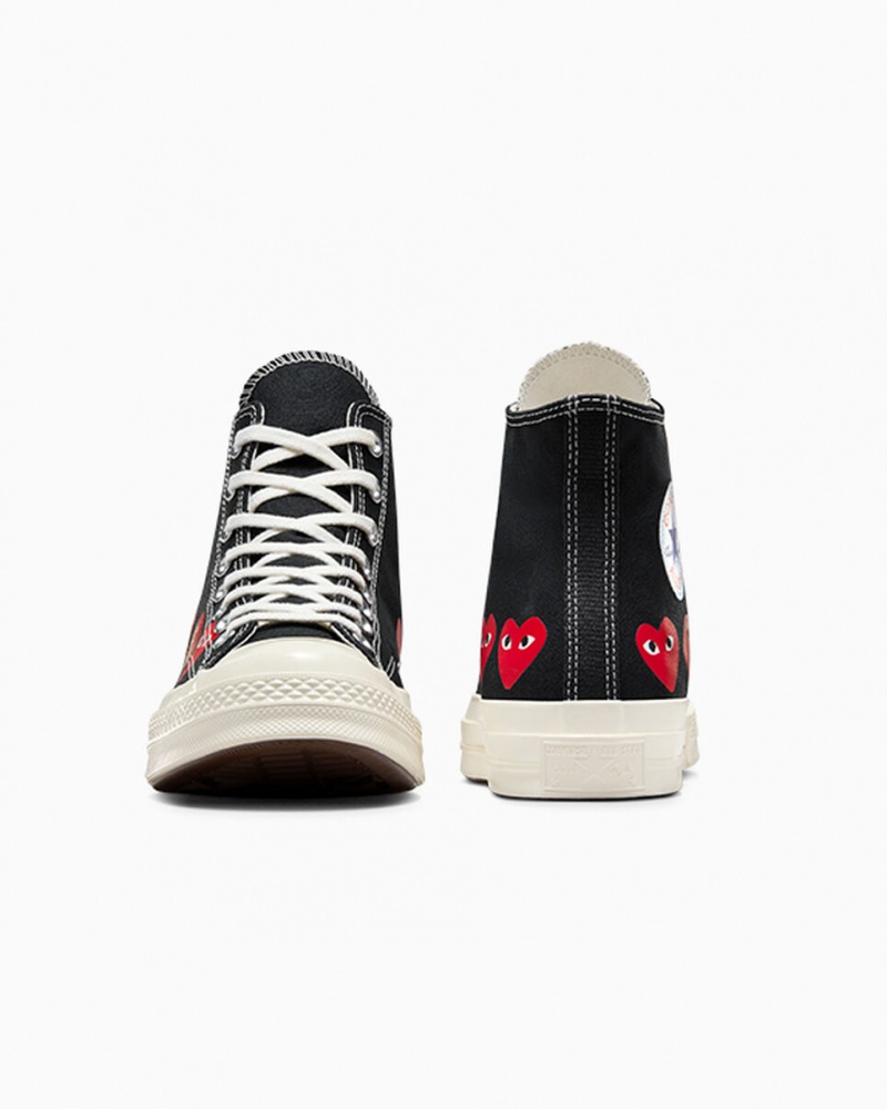 Converse Converse x Comme des Garçons PLAY Chuck 70 Multi Heart Noir Rouge  | MOI-0057364