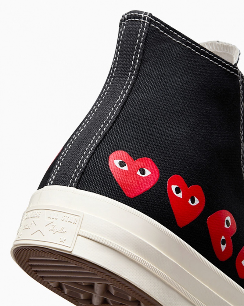 Converse Converse x Comme des Garçons PLAY Chuck 70 Multi Heart Noir Rouge  | MOI-0057364