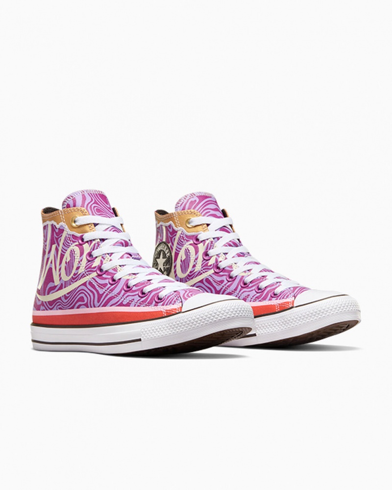 Converse Converse x Wonka Chuck Taylor All Star Swirl Violette Blanche Noir  | RTE-2791488