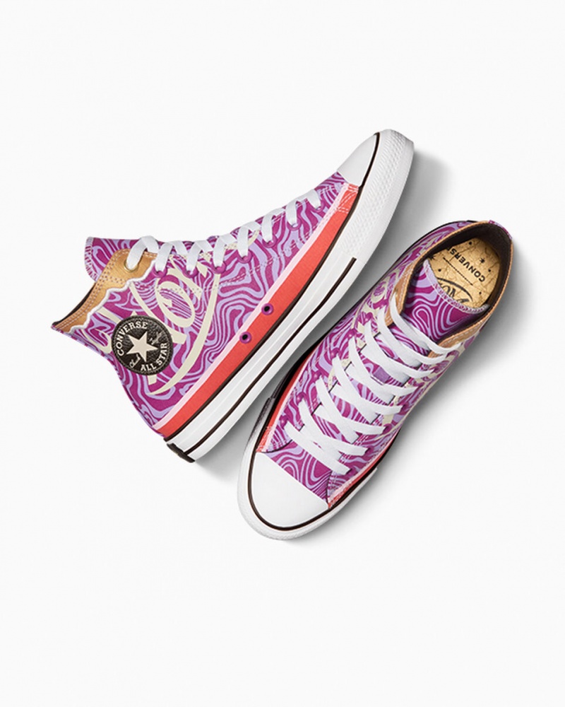 Converse Converse x Wonka Chuck Taylor All Star Swirl Violette Blanche Noir  | RTE-2791488