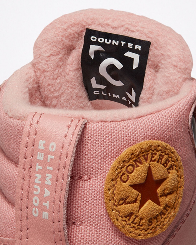 Converse Chuck Taylor All Star Berkshire Boot Easy-On Cuir Rose Rose  | KTO-5876073