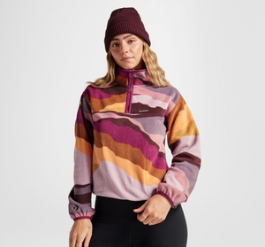 Converse Counter Climate Polar Fleece Abstract Half-Zip Popover Phantom Violet Multi  | QPC-4270214