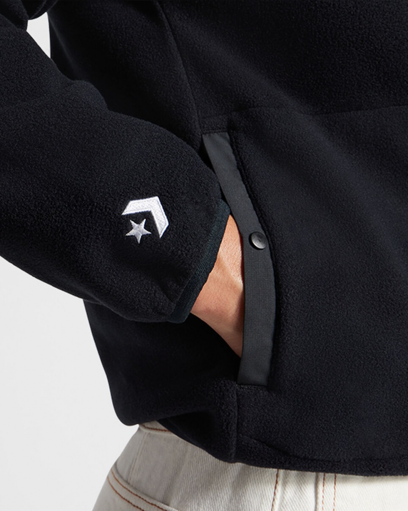 Converse Counter Climate Polar Fleece Half-Zip Popover Noir  | YEZ-0358155