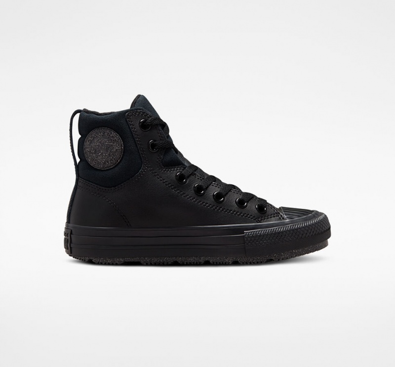 Converse Chuck Taylor All Star Berkshire Boot Cuir Noir Noir Grise  | YYW-5968269