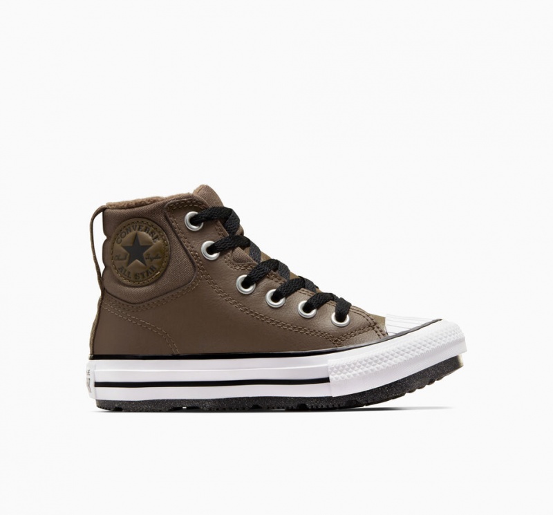 Converse Chuck Taylor All Star Berkshire Boot Cuir Noir Blanche  | BYK-3193941