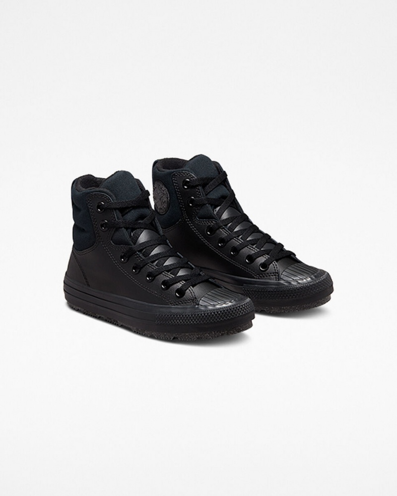 Converse Chuck Taylor All Star Berkshire Boot Cuir Noir Noir Grise  | YYW-5968269