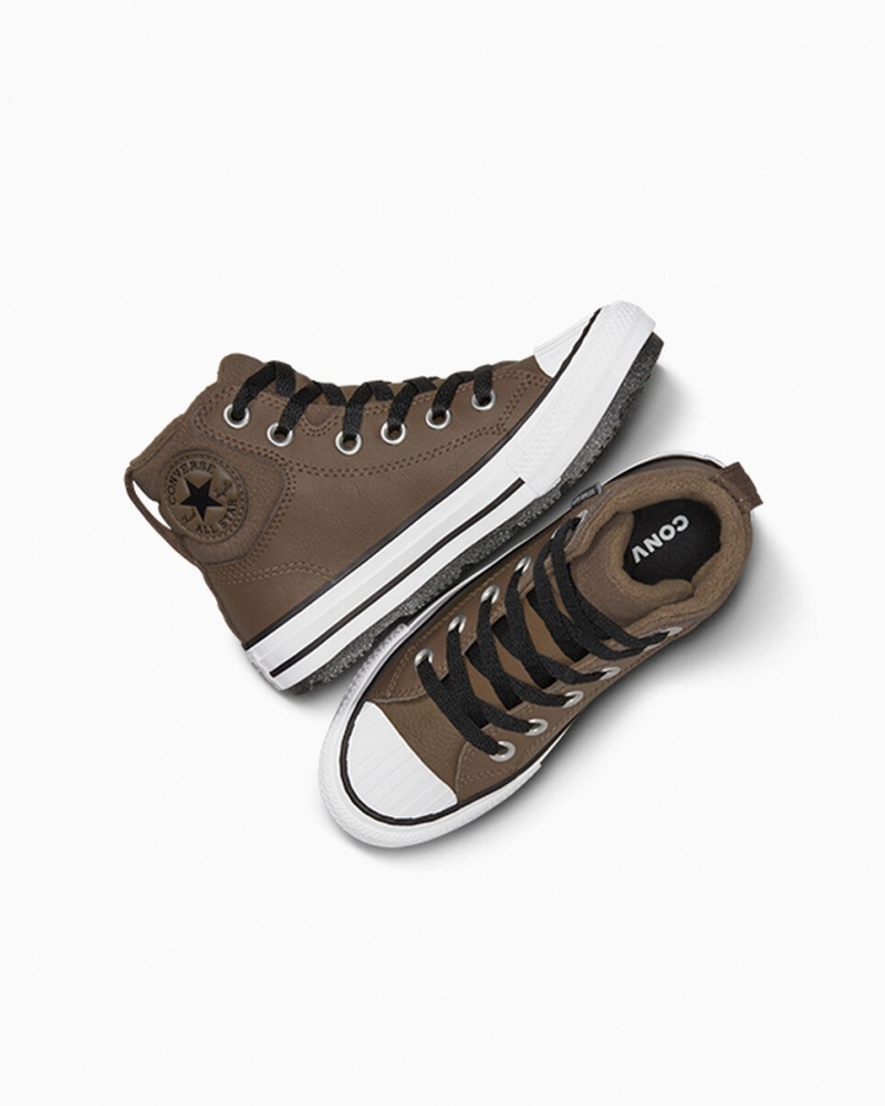 Converse Chuck Taylor All Star Berkshire Boot Cuir Noir Blanche  | BYK-3193941