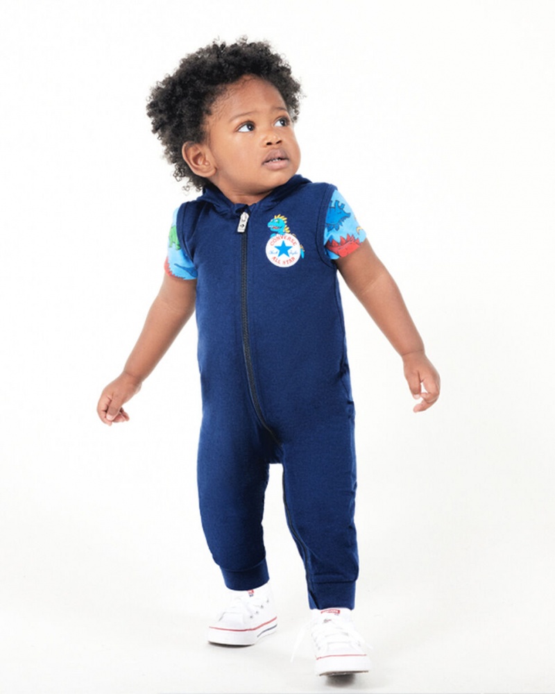 Converse Dino Explorer Encapuchonné Coverall & Bodysuit Set Bleu Marine  | KOK-5693329