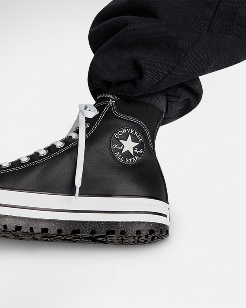 Converse Chuck Taylor All Star City Trek Imperméables Boot Noir Blanche Argent  | QBM-9814959